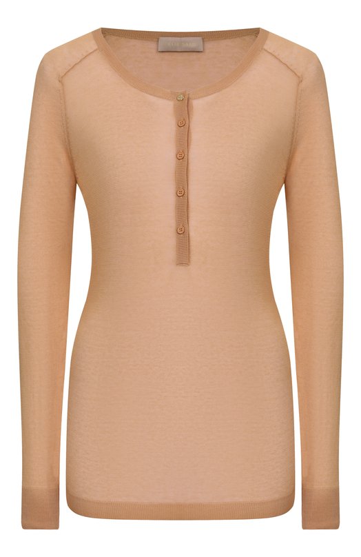 Хлопковый пуловер Elie Saab T0268/CK017 Бежевый T0268/CK017