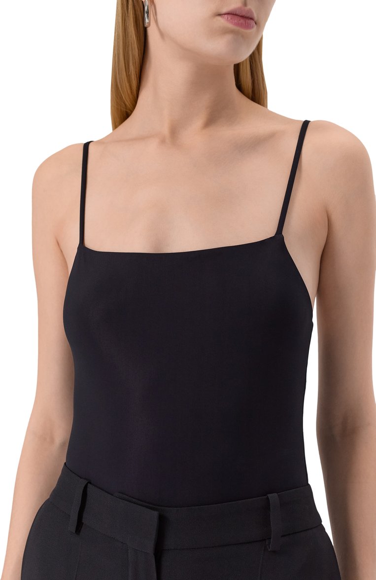 Женское боди JIL SANDER черного цвета, арт. J01NC0022/J70026 | Фото 5 (Рукава: На бретелях; Стили: Минимализм; Материал внешний: Синтетический материал; Автоматизация состава: Проставлено; Автоматизация ТО: Проставлено)
