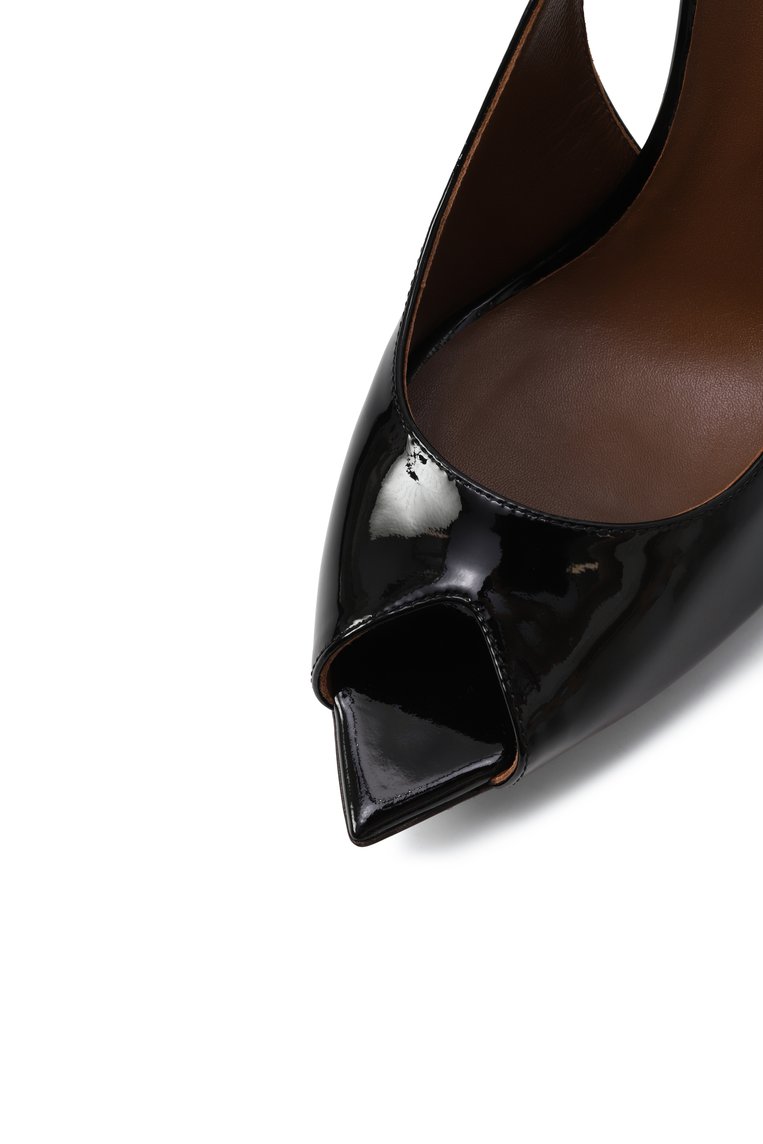 Женские кожаные туфли intriigo open toe 90 GIUSEPPE ZANOTTI DESIGN черного цвета, арт. I400013 | Фото 7 (Подошва: Плоская; Каблук высота: Высокий; Материал внешний: Натуральная кожа; Материал сплава: Проставлено; Драгоценные камни: Проставлено; Материал внутренний: Натуральная кожа; Каблук тип: Шпилька; Женское Кросс-КТ: Слингбэки)