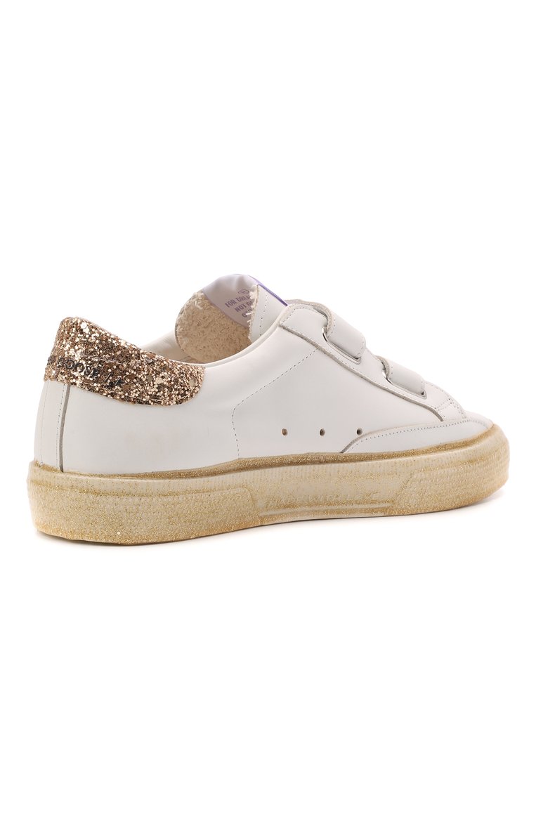 Детские кожаные кеды superstar GOLDEN GOOSE DELUXE BRAND белого цвета, арт. GTF00198.F002805 | Фото 3 (Материал внутренний: Натуральная кожа; Региональные ограничения белый список (Axapta Mercury): RU, Не проставлено; Девочки Кросс-КТ: Обувь-низкие; Кросс-КТ: велькро; Материал сплава: Проставлено; Нос: Не проставлено; Материал внешний: Натуральная кожа)