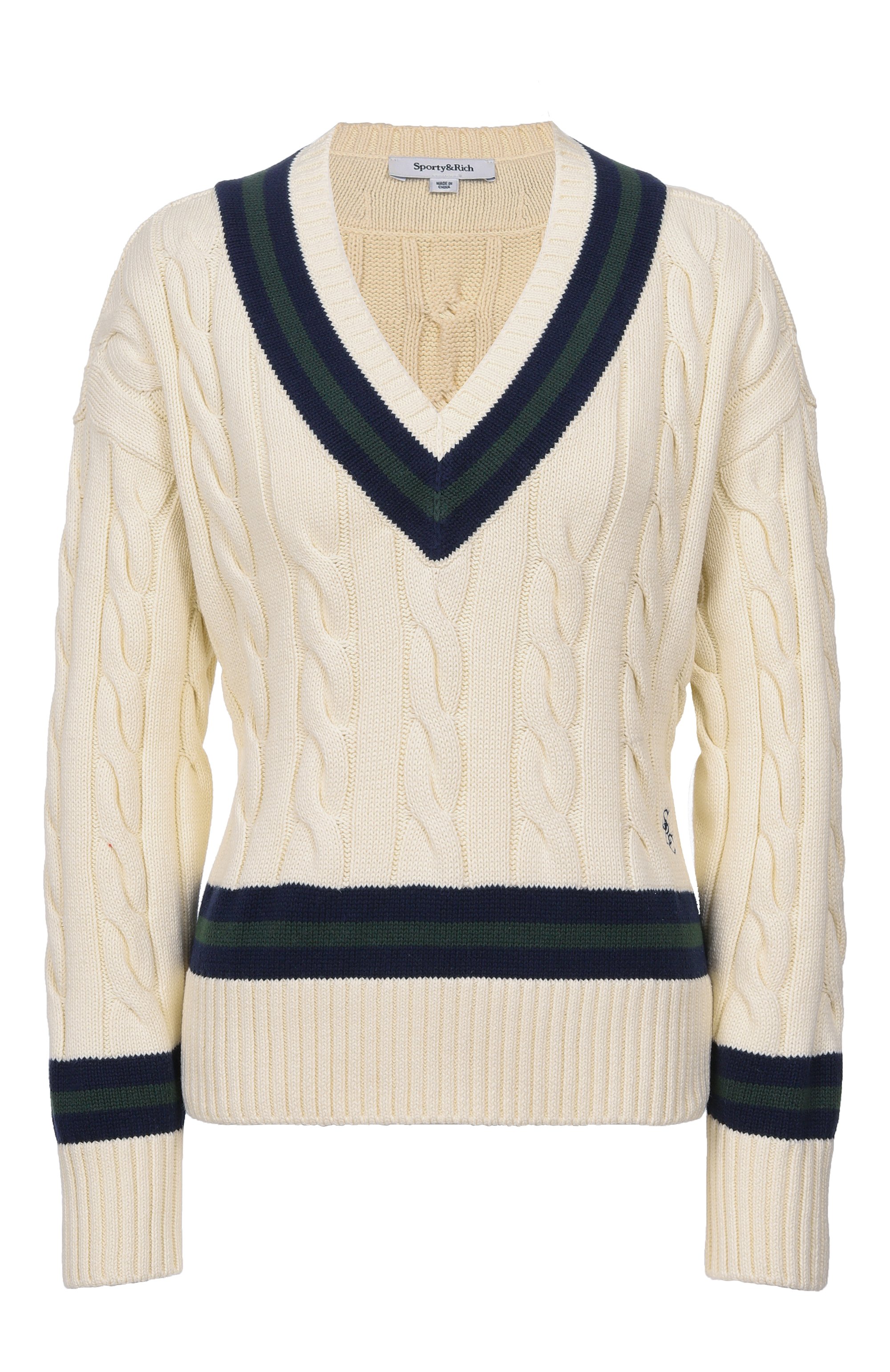 Хлопковый свитер SPORTY AND RICH, арт. WS06561302WH64, фото 1