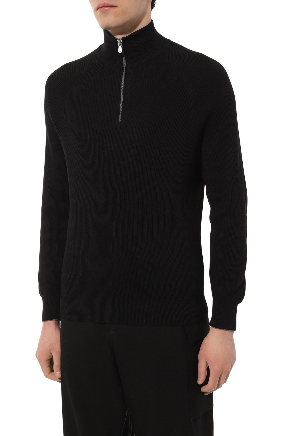 Хлопковый джемпер BRUNELLO CUCINELLI черного цвета по цене 110000 руб., арт. M2900B2021, фото 3 Хлопковый джемпер BRUNELLO CUCINELLI, арт. M2900B2021, фото 3
