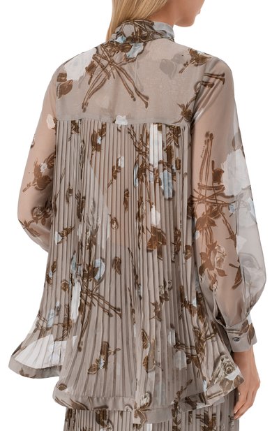 Блузка P.A.R.O.S.H. серого цвета по цене 111000 руб., арт. P0F-D381251, фото 4 Блузка P.A.R.O.S.H., арт. P0F-D381251, фото 4