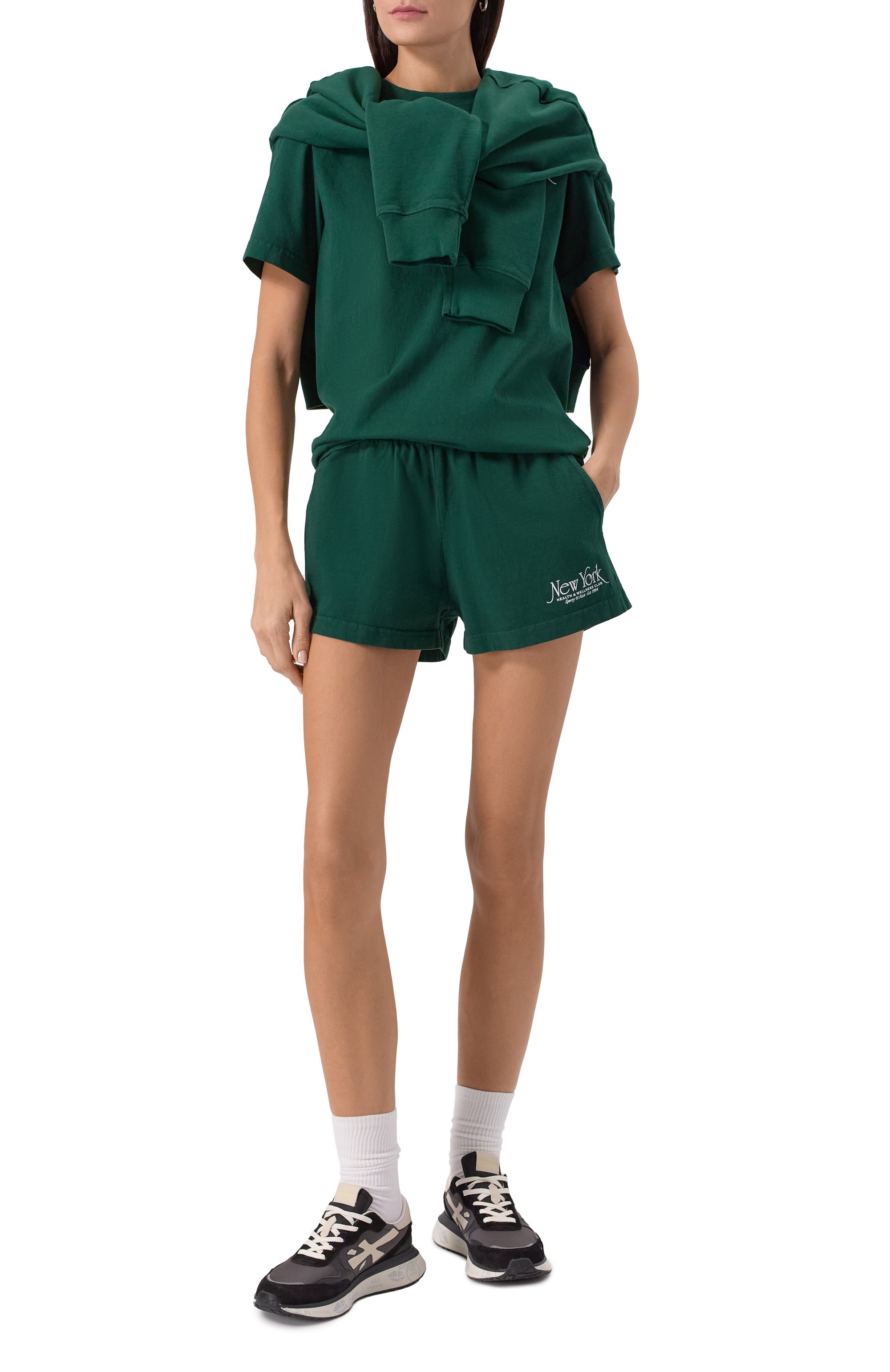 Хлопковые шорты SPORTY AND RICH, арт. SH037606034GR10, фото 2