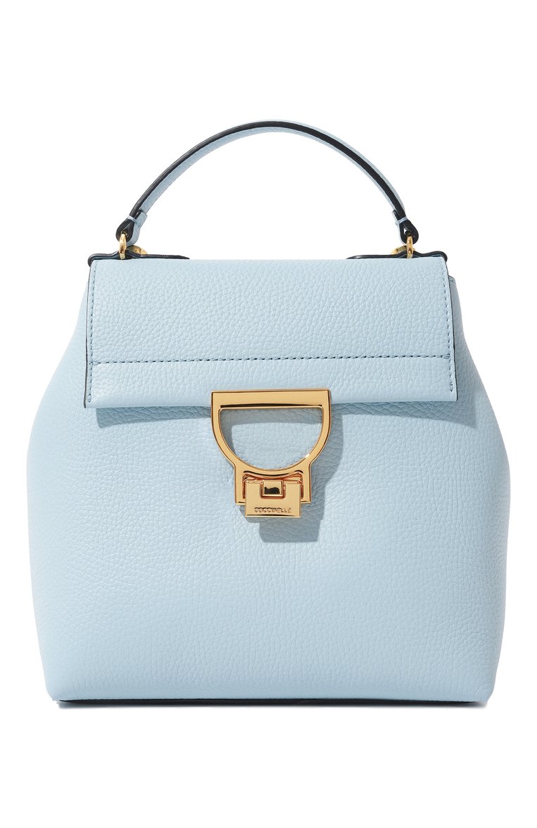Женский рюкзак arlettis small COCCINELLE светло-голубого цвета, арт. E1 MD5 54 01 01 | Фото 1 (Размер: mini; Материал: Натуральная кожа; Стили: Кэжуэл)