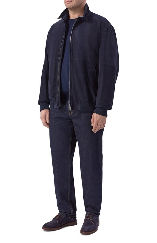 Замшевый бомбер Cortigiani 4AG651 Синий  4AG651 Фото 2