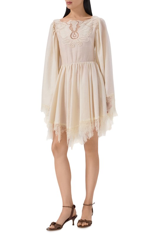Платье из вискозы Blumarine 4A471A Кремовый  4A471A Фото 2