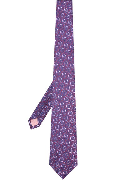 Шелковый галстук с узором TURNBULL & ASSER бордового цвета по цене 15650 руб., арт. TIE002-BB202, фото 2 Шелковый галстук с узором TURNBULL & ASSER, арт. TIE002-BB202, фото 2