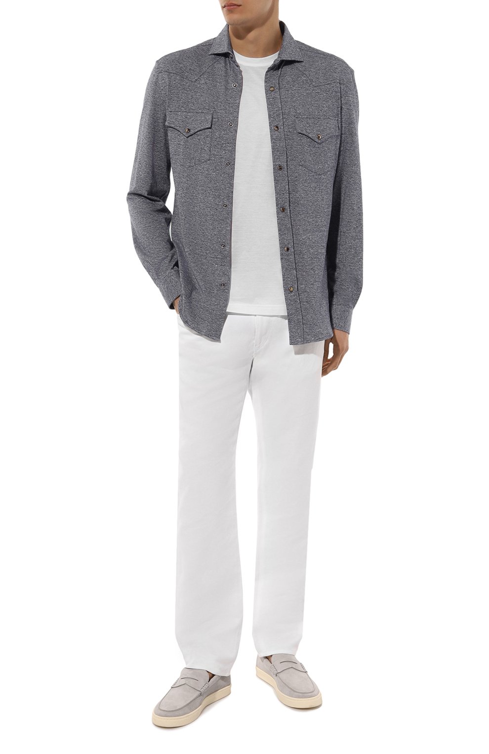 Рубашка изо льна и хлопка BRUNELLO CUCINELLI, арт. MW835B2289, фото 2