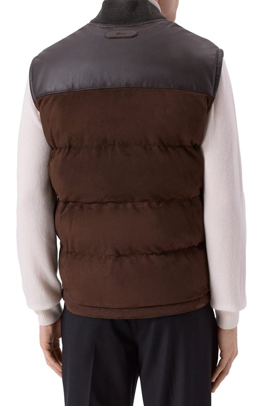 Замшевый жилет Brioni PUF60L/0D701 Коричневый  PUF60L/0D701 Фото 4