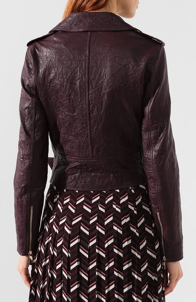 Кожаная куртка MICHAEL MICHAEL KORS бордового цвета по цене 46050 руб., арт. MH82HYG2A3, фото 4 Кожаная куртка MICHAEL MICHAEL KORS, арт. MH82HYG2A3, фото 4