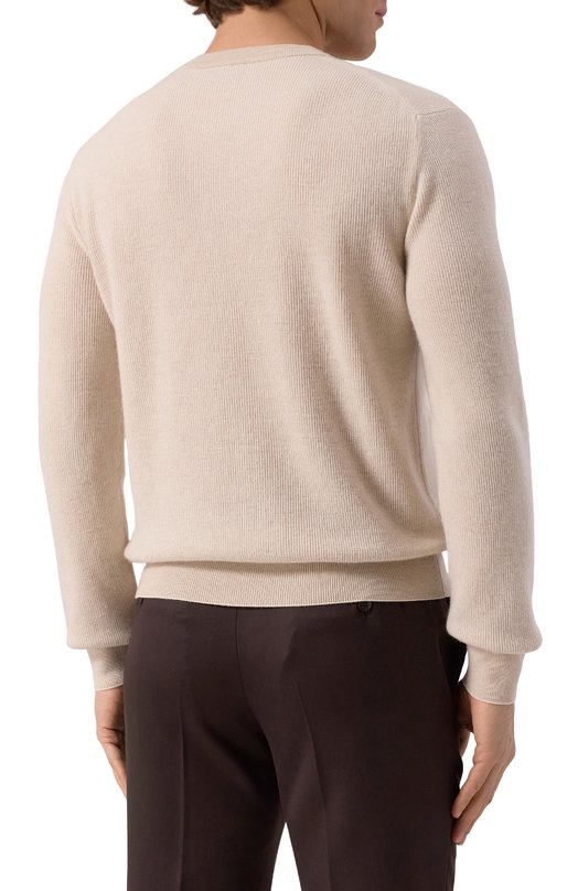 Джемпер из кашемира и шерсти Brioni UMQ90L/0CK12 Кремовый  UMQ90L/0CK12 Фото 4