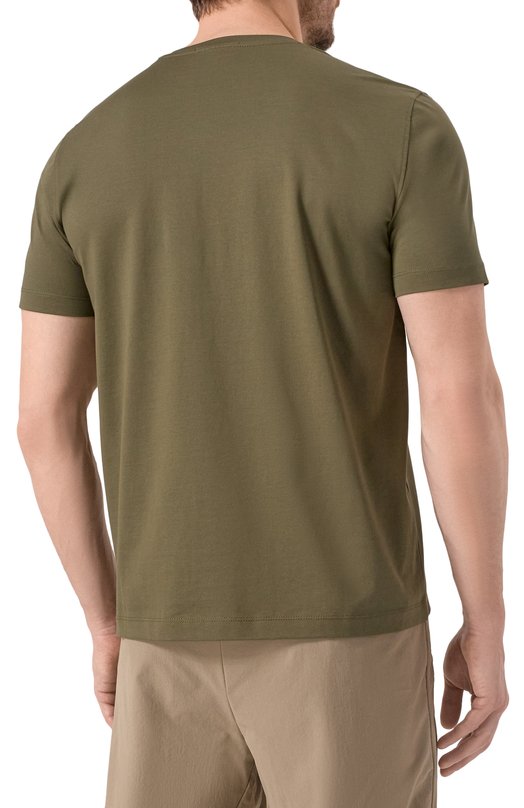 Хлопковая футболка Aeronautica Militare 251TS2423J682 Хаки  251TS2423J682 Фото 4