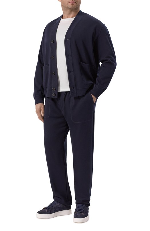 Брюки из хлопка и кашемира Cortigiani 3AF605 Синий  3AF605 Фото 2