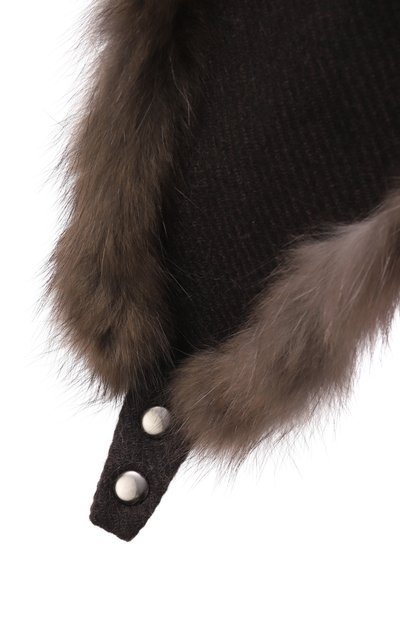 Шерстяная шапка-ушанка с мехом соболя VICTORIA KUSENKOVA, арт. 339173504159, фото 3