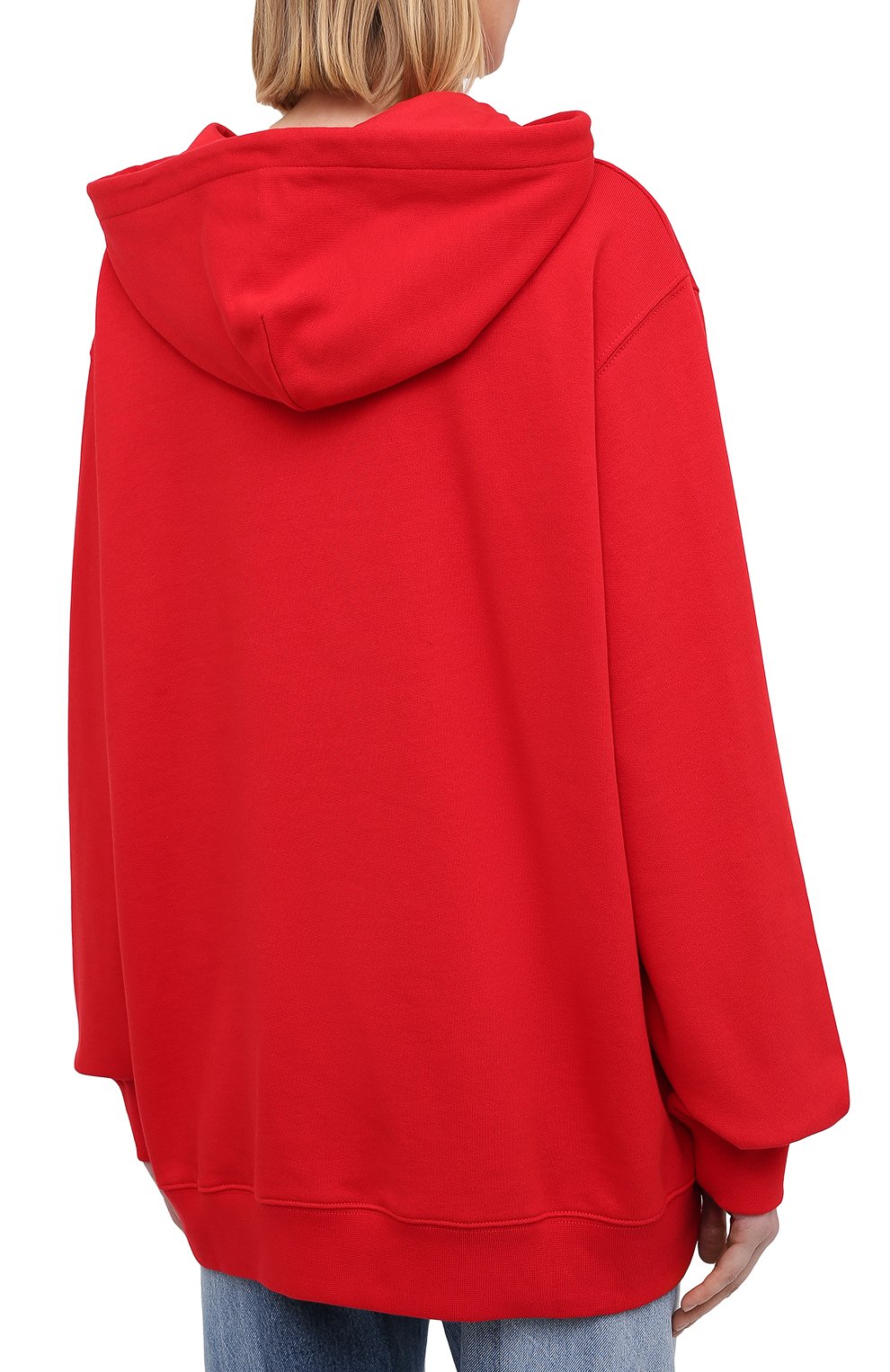Хлопковое худи MSGM красного цвета по цене 19650 руб., арт. 2945MDM34 207649, фото 4 Хлопковое худи MSGM, арт. 2945MDM34 207649, фото 4
