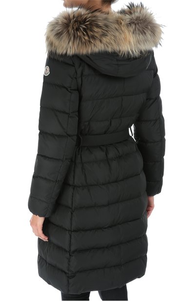 Удлиненный пуховик с меховой отделкой капюшона и поясом MONCLER, арт. B2-093-49884-25-68065, фото 3