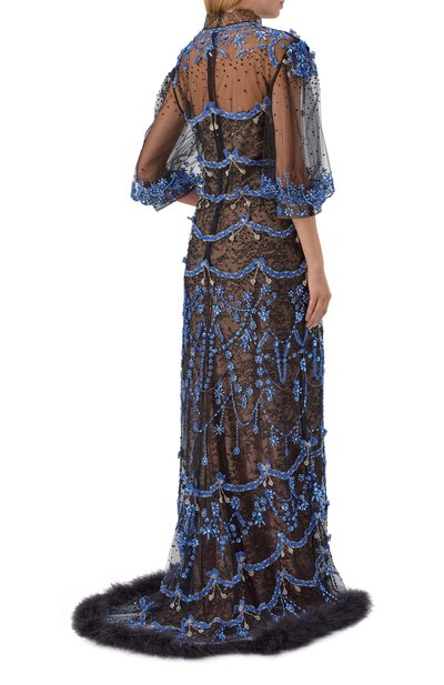 Платье с отделкой стразами и бисером VALENTINO, арт. 8B3VDMH5/1ED, фото 3