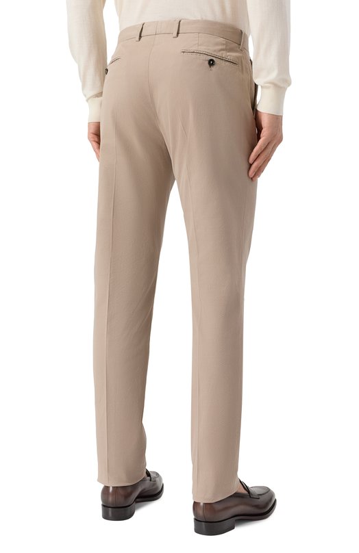 Хлопковые брюки Zegna TR00/RUE17A8 Бежевый  TR00/RUE17A8 Фото 4