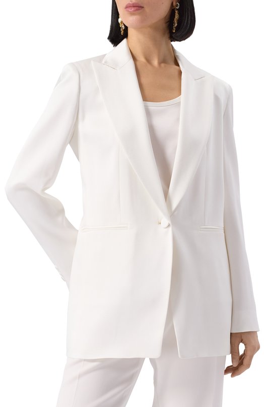 Атласный жакет Max Mara Studio GALAZIA Белый  GALAZIA Фото 3