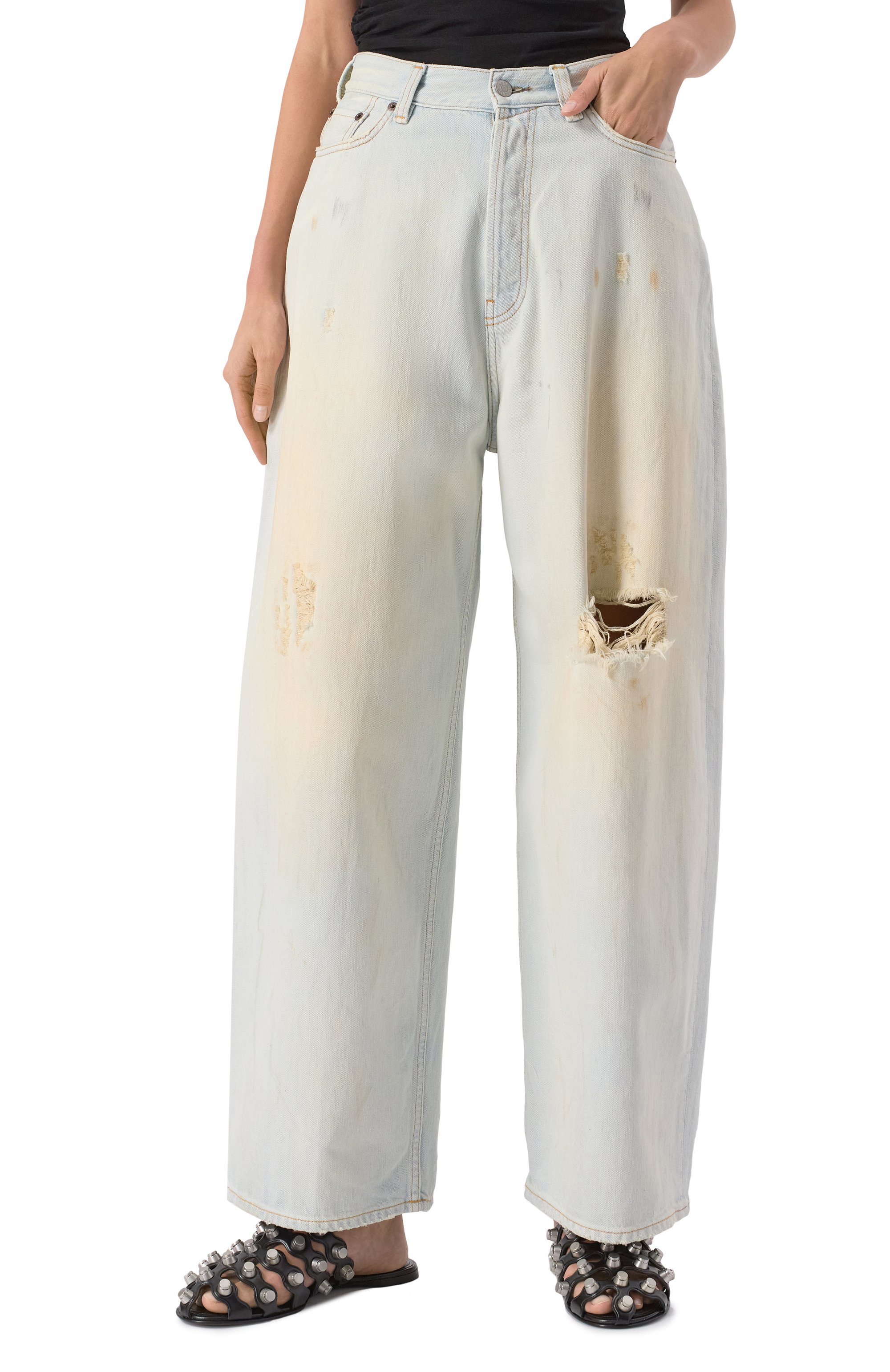 Джинсы ACNE STUDIOS светло-голубого цвета по цене 84200 руб., арт. ACNE STUDI0S 2023F FN SH0REBREAK/A00518, фото 3 Джинсы ACNE STUDIOS, арт. ACNE STUDI0S 2023F FN SH0REBREAK/A00518, фото 3