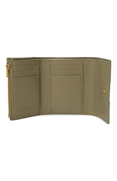 Кожаное портмоне BOTTEGA VENETA хаки цвета по цене 74250 руб., арт. 651372/VCQC1, фото 3 Кожаное портмоне BOTTEGA VENETA, арт. 651372/VCQC1, фото 3