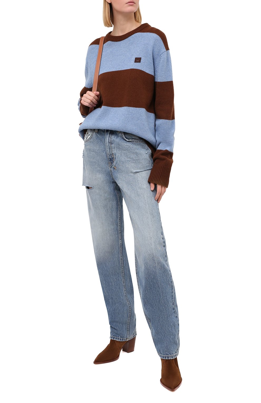 Шерстяной пуловер ACNE STUDIOS коричневого цвета по цене 29950 руб., арт. C60019/W, фото 2 Шерстяной пуловер ACNE STUDIOS, арт. C60019/W, фото 2