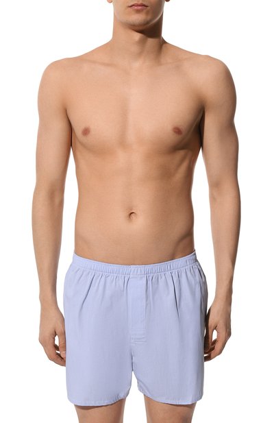 Хлопковые боксеры ZEGNA голубого цвета по цене 12300 руб., арт. N3LE71670, фото 2 Хлопковые боксеры ZEGNA, арт. N3LE71670, фото 2