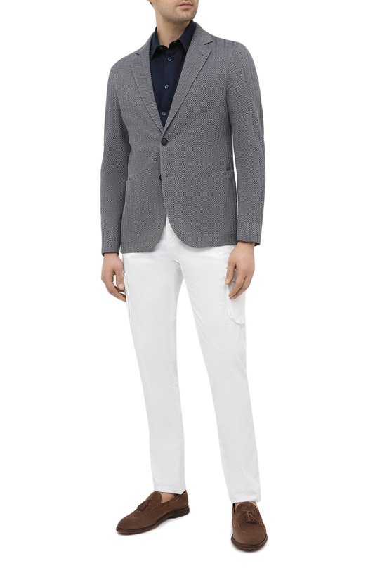 Льняная рубашка Giorgio Armani 8WGCCZ1V/TZ256 Синий  8WGCCZ1V/TZ256 Фото 2