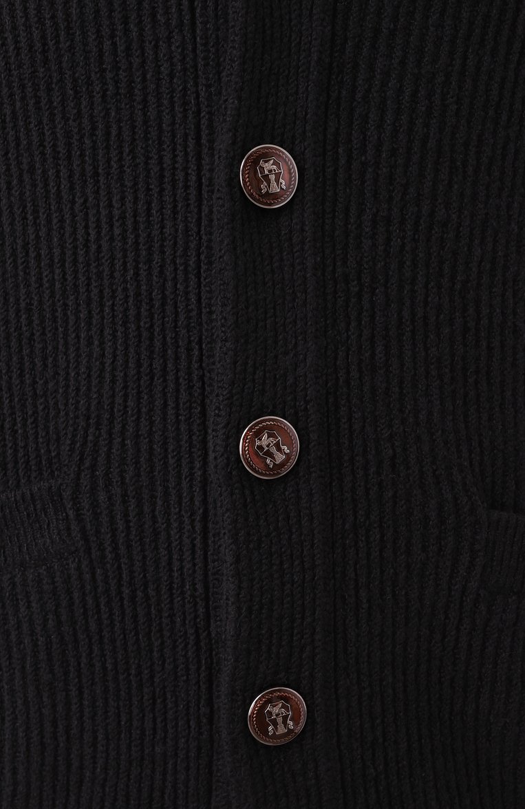 Мужской хлопковый кардиган BRUNELLO CUCINELLI черного цвета, арт. MNI708606 | Фото 5 (Драгоценные камни: Проставлено; Рукава: Длинные; Материал сплава: Проставлено; Мужское Кросс-КТ: Кардиган-одежда; Стили: Кэжуэл; Материал внешний: Хлопок; Длина (для топов): Стандартные)