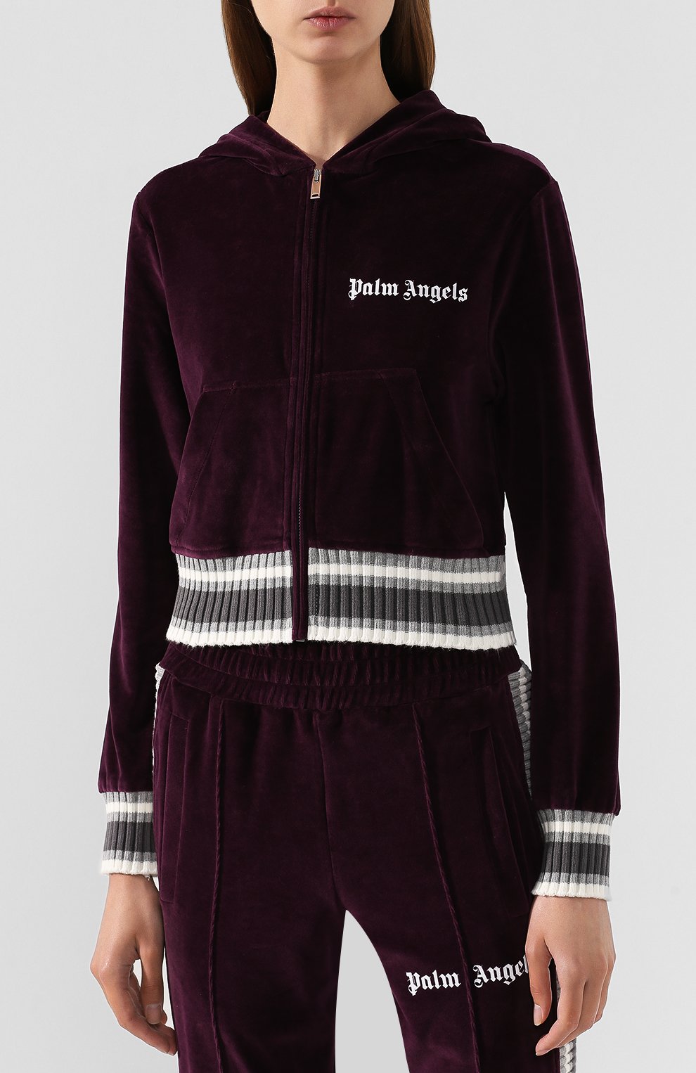 Хлопковый кардиган PALM ANGELS бордового цвета по цене 49950 руб., арт. PWBD006E194690029501, фото 3 Хлопковый кардиган PALM ANGELS, арт. PWBD006E194690029501, фото 3
