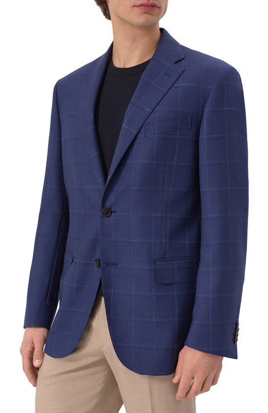 Шерстяной пиджак Corneliani 256008-2516333 Синий  256008-2516333 Фото 4
