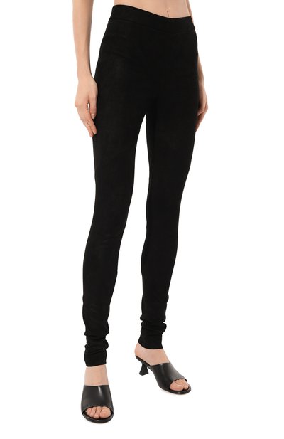 Замшевые брюки ISABEL BENENATO черного цвета по цене 192500 руб., арт. DL40C0, фото 3 Замшевые брюки ISABEL BENENATO, арт. DL40C0, фото 3