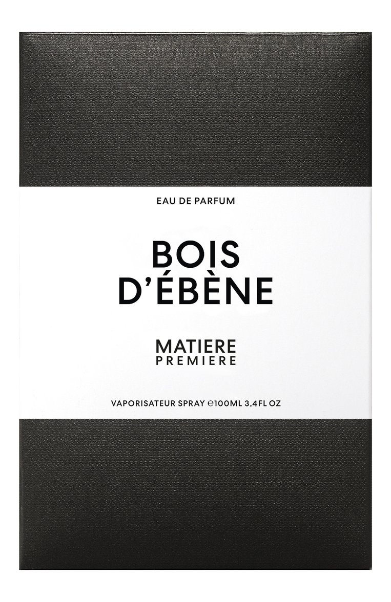 Парфюмерная вода bois d'ebène (100ml) MATIERE PREMIERE бесцветного цвета, арт. 3770007317216 | Фото 2 (Тип продукта - парфюмерия: Парфюмерная вода; Косметика кросс-кт: Парфюмерия У; Нос: Не проставлено; Региональные ограничения белый список (Axapta Mercury): Не проставлено; Тип аромата: Древесный; Ограничения доставки: flammable)