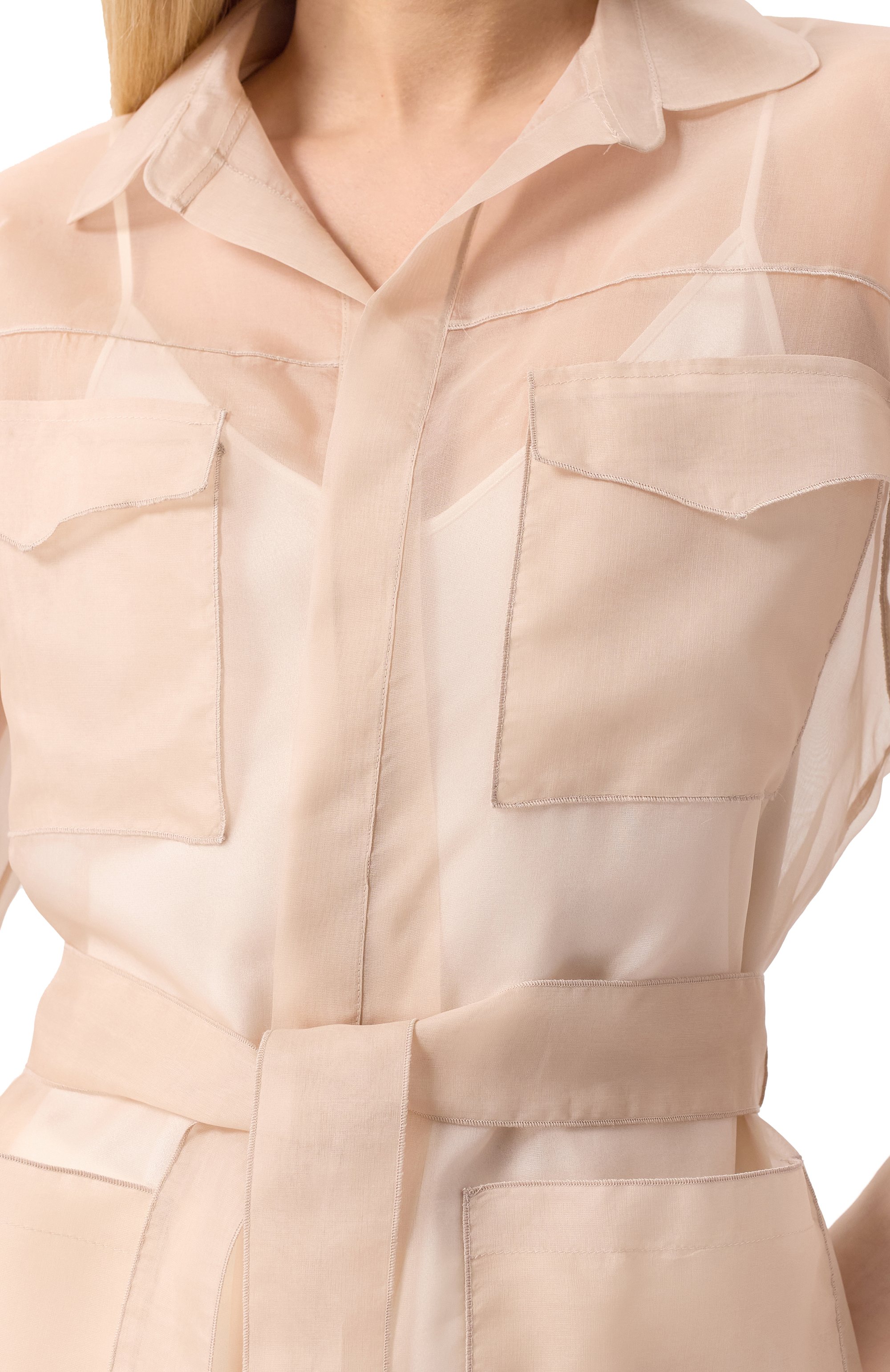 Шелковый плащ ANTONELLI FIRENZE бежевого цвета по цене 86450 руб., арт. J7459N/256, фото 5 Шелковый плащ ANTONELLI FIRENZE, арт. J7459N/256, фото 5