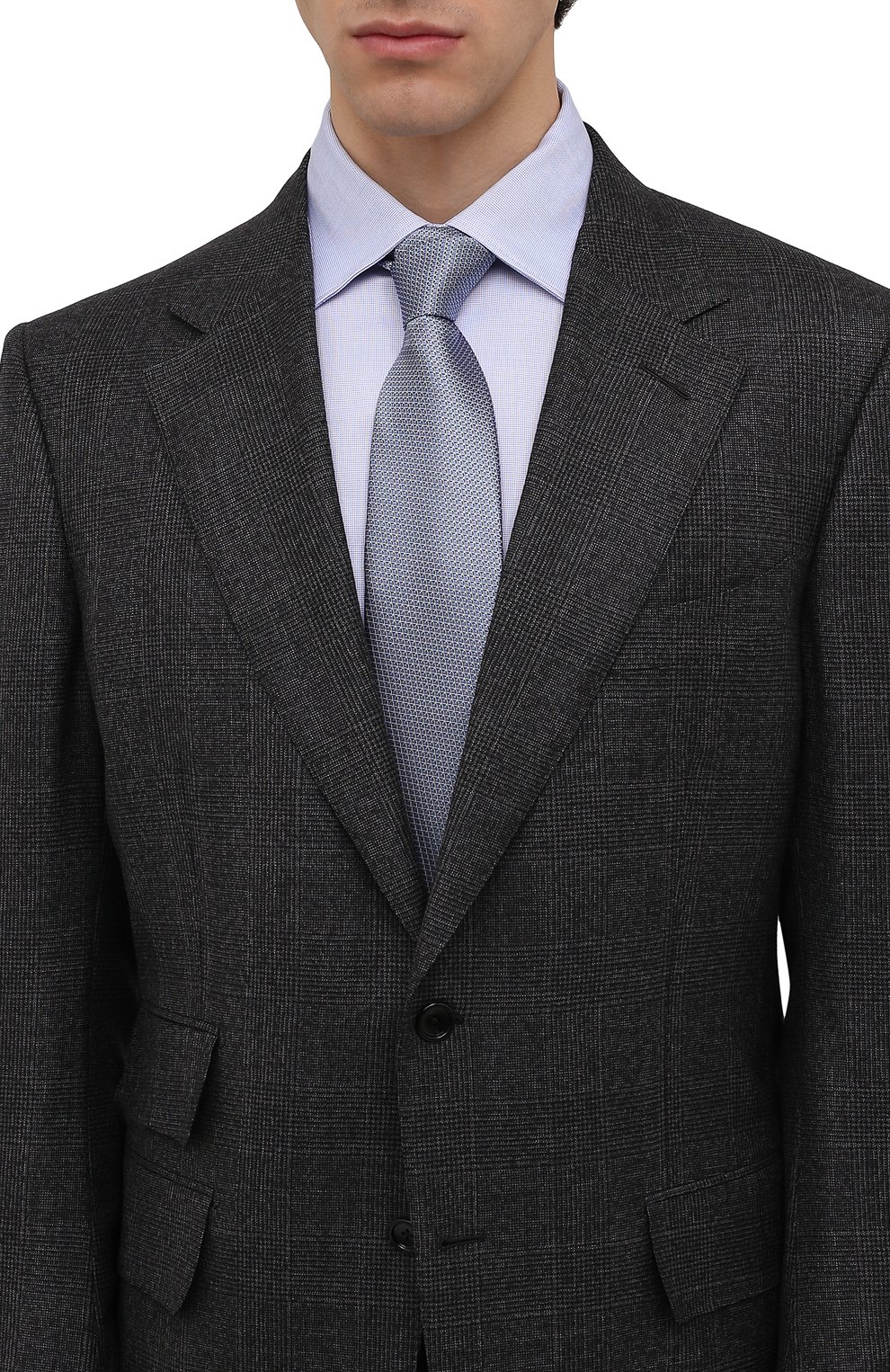 Шелковый галстук ZEGNA голубого цвета по цене 28500 руб., арт. Z3D40T/100, фото 2 Шелковый галстук ZEGNA, арт. Z3D40T/100, фото 2