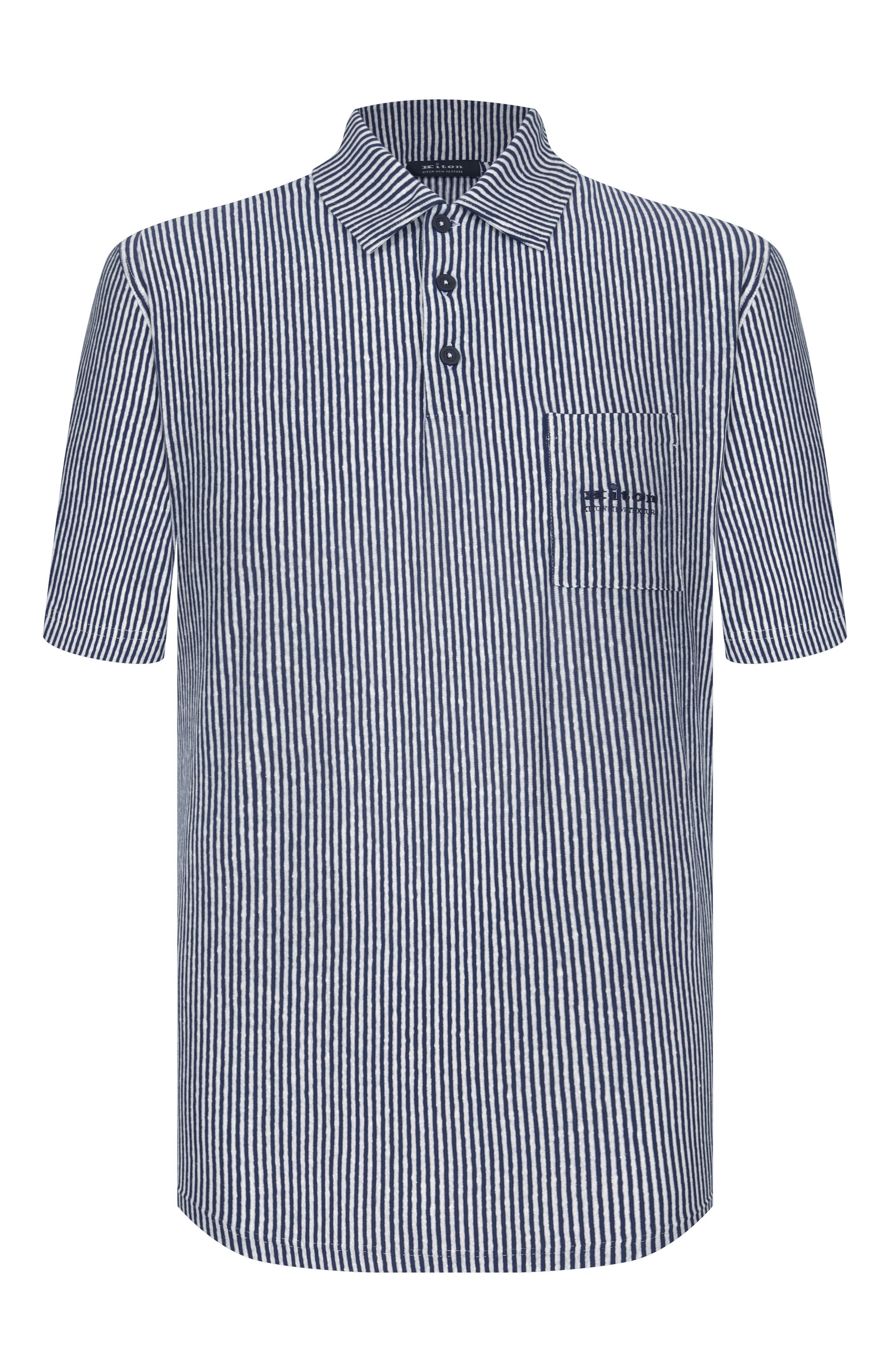 Поло изо льна и хлопка KITON, арт. UMM0747, фото 1