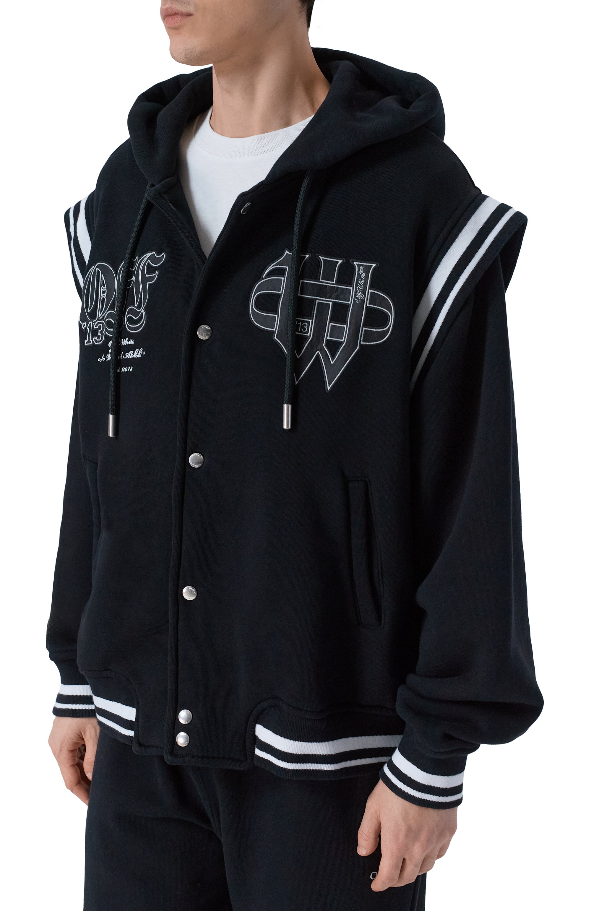 Хлопковая толстовка OFF-WHITE черного цвета по цене 123500 руб., арт. 0MEK003F25FLE001, фото 3 Хлопковая толстовка OFF-WHITE, арт. 0MEK003F25FLE001, фото 3