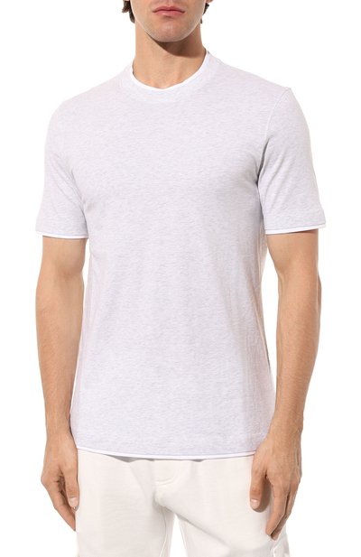 Хлопковая футболка BRUNELLO CUCINELLI светло-серого цвета по цене 36750 руб., арт. M0T617427, фото 3 Хлопковая футболка BRUNELLO CUCINELLI, арт. M0T617427, фото 3