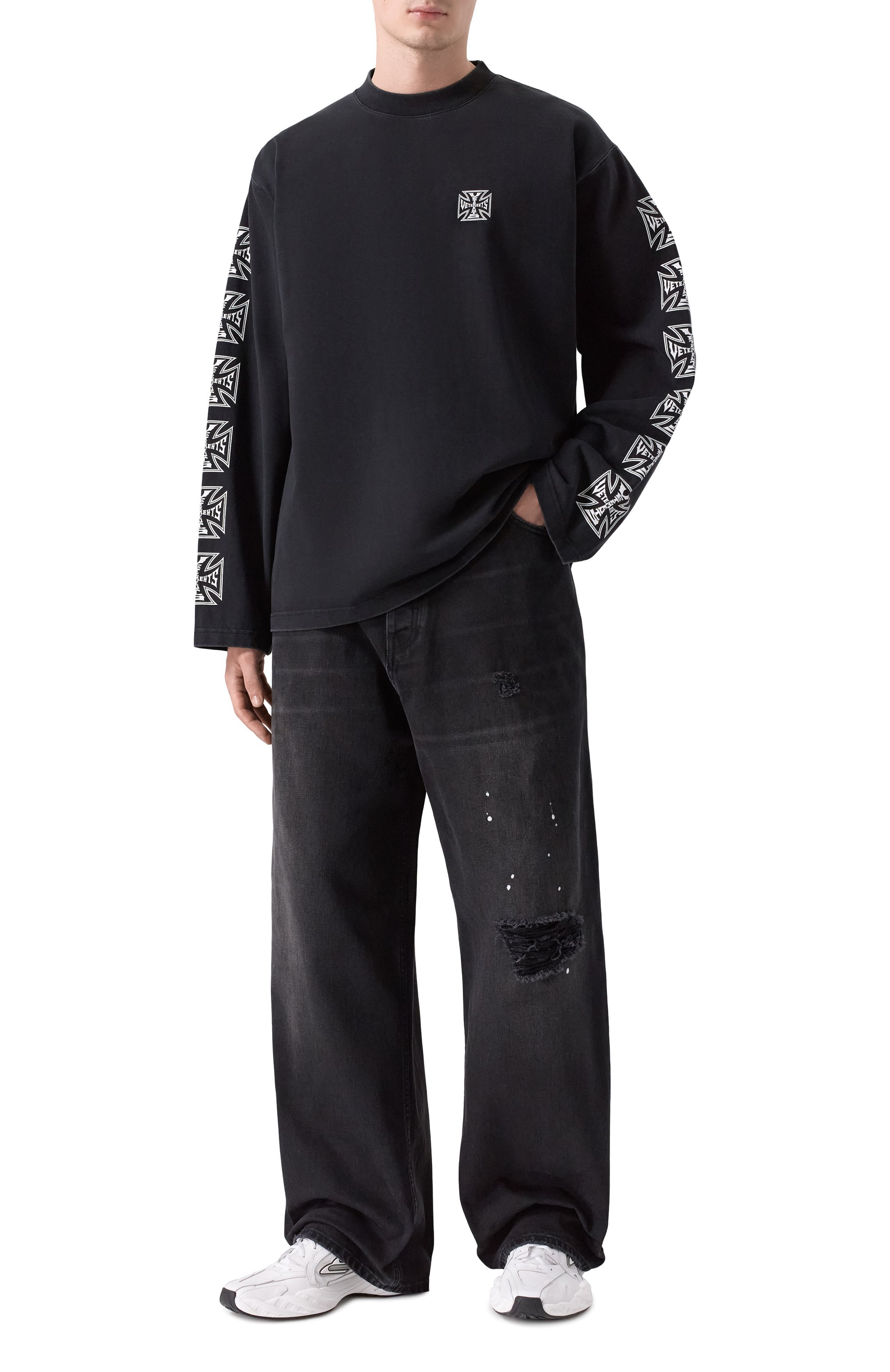 Хлопковый лонгслив VETEMENTS, арт. ME76LS172B/1100 INTERL0CK, фото 2