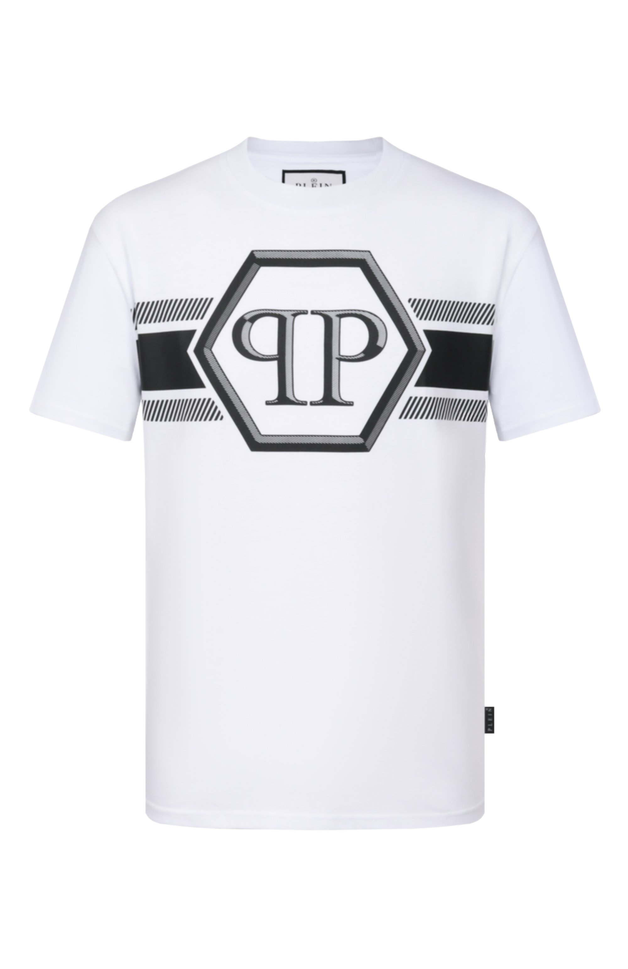 Хлопковая футболка PHILIPP PLEIN белого цвета по цене 47800 руб., арт. SAFC MTK8884 PJY002N, фото 1 Хлопковая футболка PHILIPP PLEIN, арт. SAFC MTK8884 PJY002N, фото 1