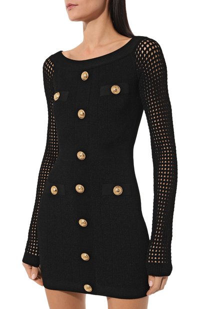 Платье из вискозы BALMAIN, арт. AF0R8398KE17, фото 3