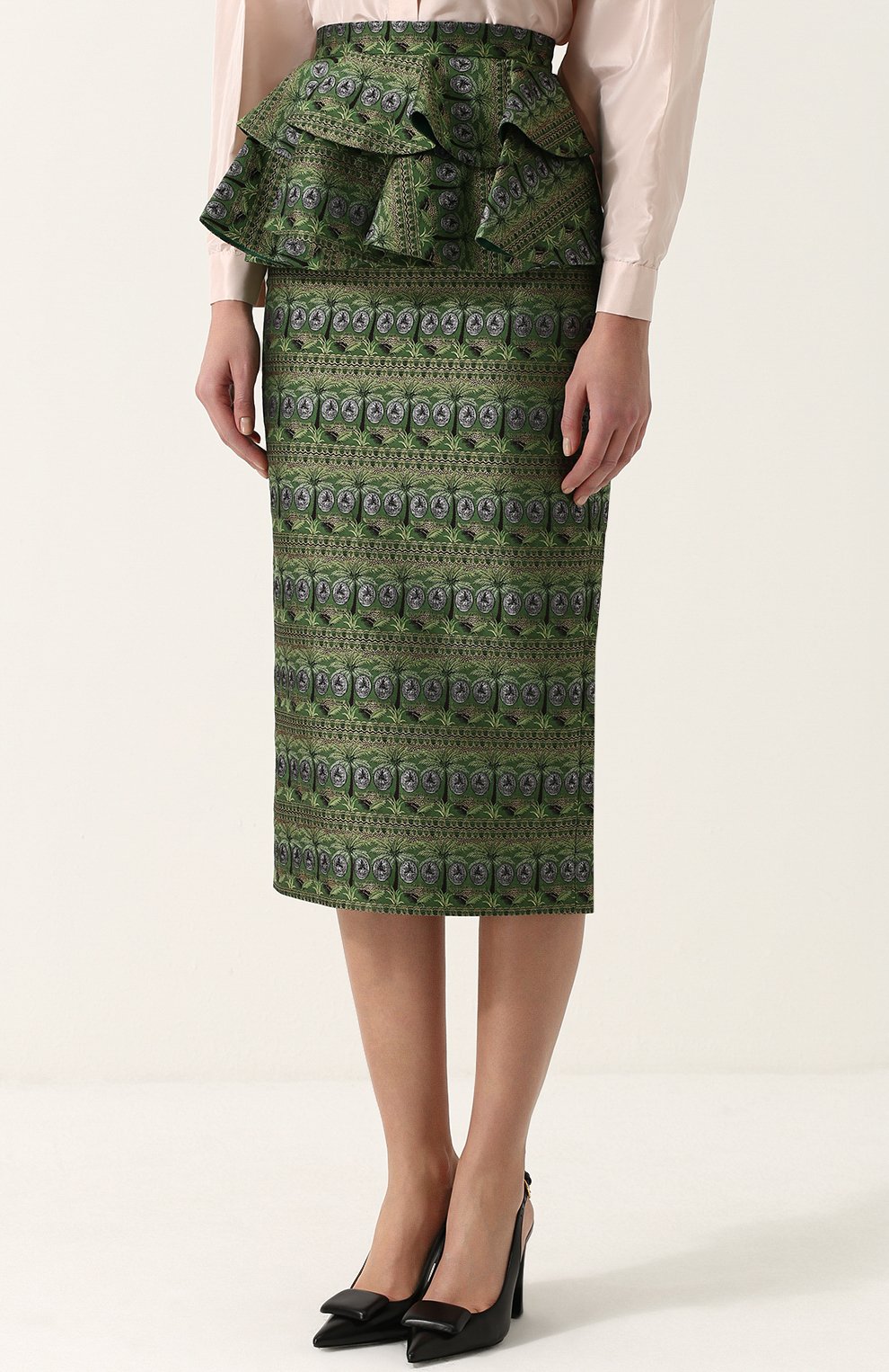 Жаккардовая юбка-карандаш с оборками TATA NAKA, арт. TN20015/JACQUARD, фото 3