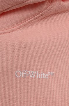 Детский хлопковое худи OFF-WHITE розового цвета, арт. 0GBB002F23FLE001 | Фото 3 (Рукава: Длинные; Материал сплава: Проставлено; Материал внешний: Хлопок; Драгоценные камни: Проставлено; Девочки Кросс-КТ: Худи-одежда)