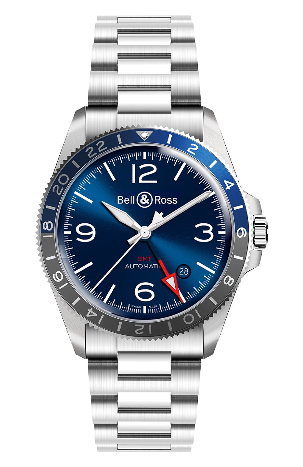 Часы vintage gmt BELL AND ROSS, арт. BRV293-BLU-ST/SST, фото 1