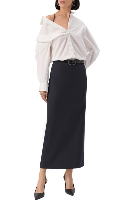 Шерстяная юбка Brunello Cucinelli MPW07G3882 Синий  MPW07G3882 Фото 2