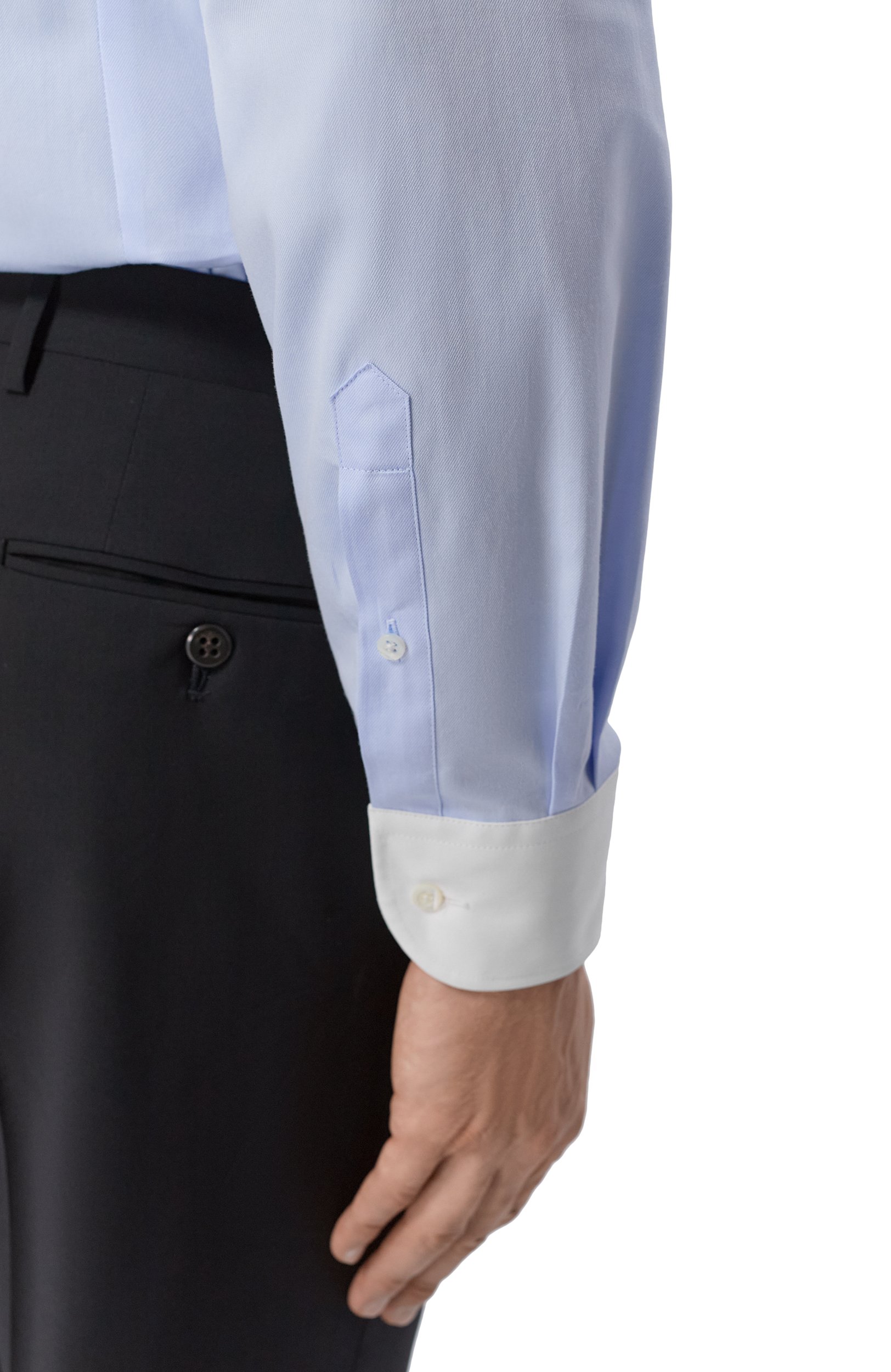 Хлопковая сорочка CORNELIANI голубого цвета по цене 33250 руб., арт. 28P110/2A11631, фото 5 Хлопковая сорочка CORNELIANI, арт. 28P110/2A11631, фото 5