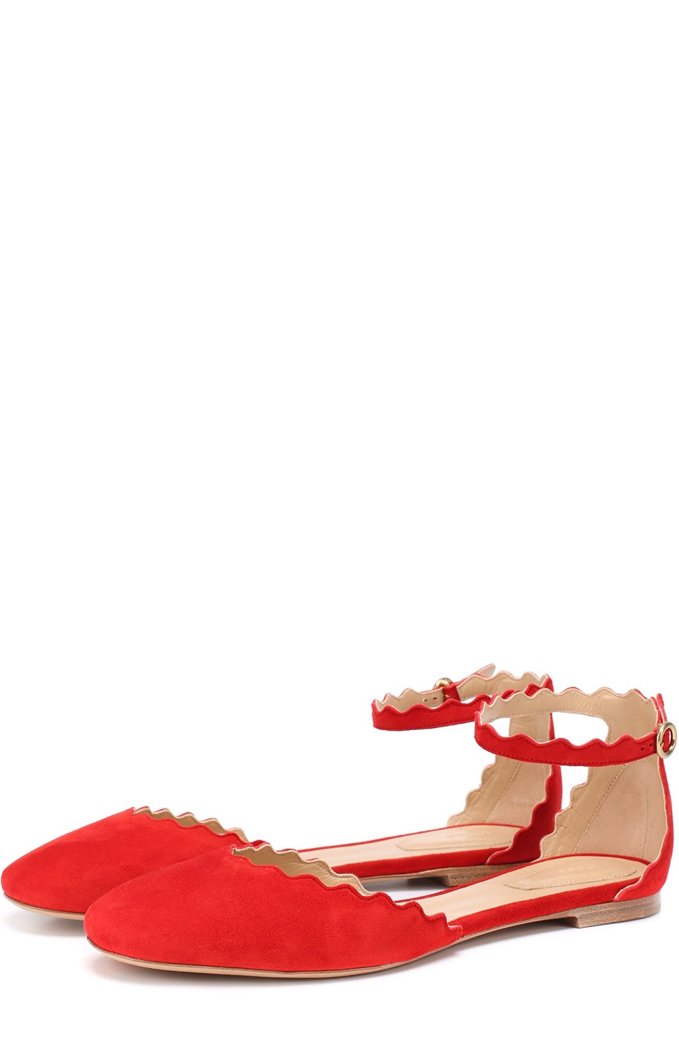 Замшевые балетки lauren с ремешком на щиколотке CHLOÉ, арт. CH27001/E01, фото 1