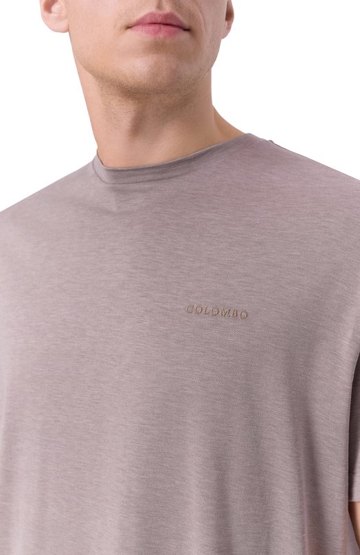 Футболка из шелка и хлопка Colombo TS00412/M0146-U Бежевый  TS00412/M0146-U Фото 5