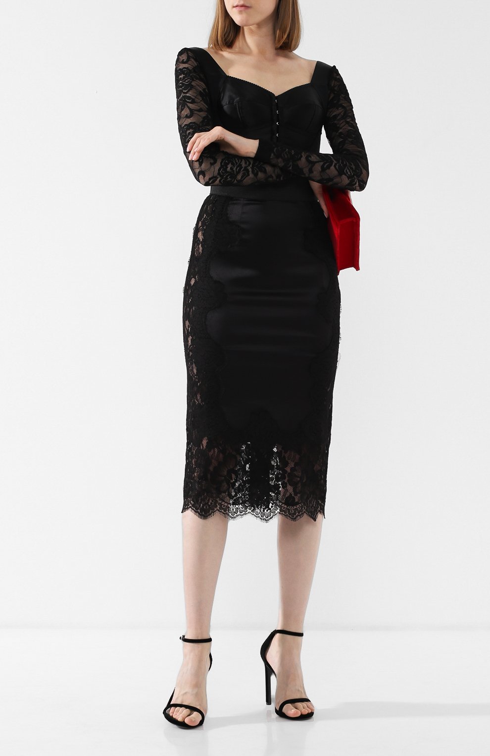 Юбка-карандаш с кружевной отделкой DOLCE & GABBANA, арт. F4BHCT/FURAG, фото 2